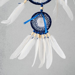 Ловец снов амулет от сглаза 5 колец «Назар», с перьями, 20×55 см