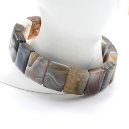 Браслет из Агата Ботсванского прямоугольник 16*12мм, 47г Радуга камня