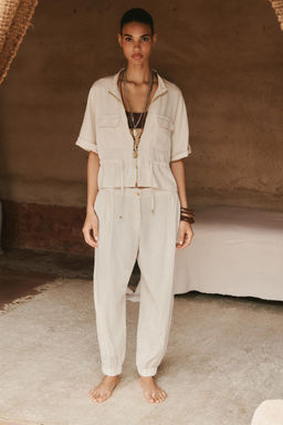 LINEN BLEND SAFARI SHIRT - Zara фото 13