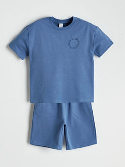 Bask?l? Erkek ?ocuk Ti??rt ve ?ort 2li