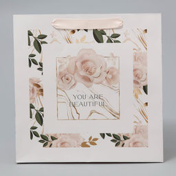 Цена за 2 шт. Пакет подарочный ламинированный квадратный, упаковка, Beautiful, 30?30?12 см