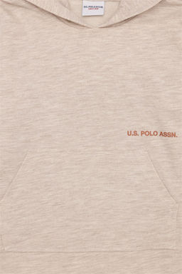 Бежевая меланжевая толстовка для девочки - U.s. polo assn фото 6