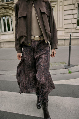 PRINTED MIDI SKIRT WITH BELT - Zara фото 2