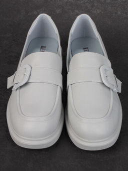 03-PDJ71-3 LT. GRAY Лоферы женские (натуральная кожа)