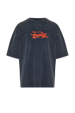 TRENDYOL MAN Indigo Oversize/Genis Kesim Eskitme Soluk Efektli %100 Pamuklu T-Shirt TMNSS24TS00120 - Trendyolmilla фото 7