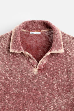 WASHED KNIT POLO SHIRT - Zara фото 8