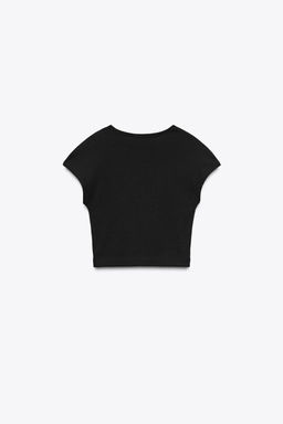 COTTON MODAL CROP T-SHIRT - Zara фото 20