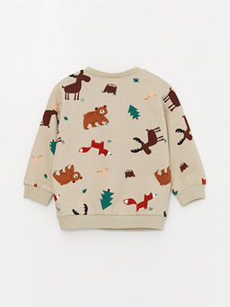 Bisiklet Yaka Uzun Kollu Bask?l? Erkek Bebek Sweatshirt ve Pantolon 2li Tak?m - Waikiki фото 3