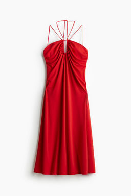 Vestido halter drapeado