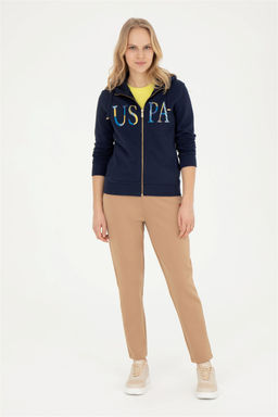 Женский темно-синий базовый свитшот - U.s. polo assn фото 4