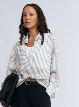 K12743 Рубашка-майка с цепочкой OVER SIZE (хлопок) БЕЛЫЙ