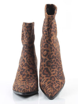01-H26B-42PC BROWN LEOPARD Ботильоны демисезонные женские (велюр)
