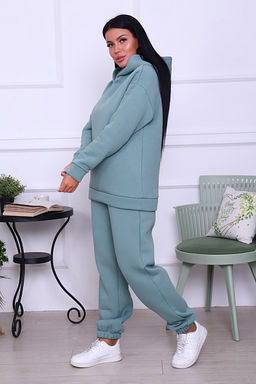 Брюки, футер с начесом 3-х нитка (01043, оливковый) - Плиона фото 4