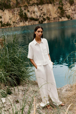 HEMSTITCH SHORT SHIRT