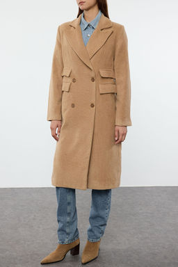 Camel Cep Detayl? Regular Yunlu Uzun Kaban TWOAW25KB00043