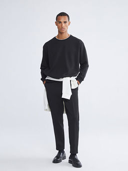 Bisiklet Yaka Erkek Kal?n Sweatshirt