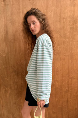 Блузка МОРЯЧКА111/03/Белый, оливковый - M&G all natural фото 8