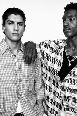 CAMISA OVERSIZE FIT CUADROS WILLY CHAVARRIA X ZARA / Azul / Blanco  фото 3