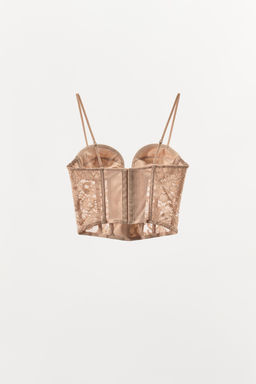 LACE CORSET WITH NECKLINE - Zara фото 6