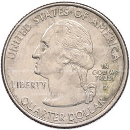 Монета 1/4 доллара (25 центов) 2007 года D США Штаты и территории  Штат Вайоминг