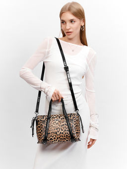 LACCOMA сумка Y2066-4-леопард матовый натуральная кожа полиэстер  фото 7