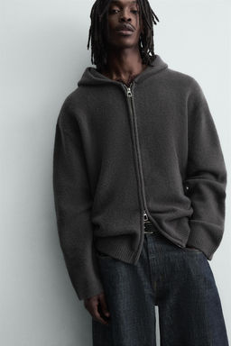 CHAQUETA PUNTO CAPUCHA / Gris antracita - Zara фото 6