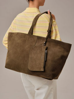 Замшевая сумка шоппер Texas DBR 31390 тундра