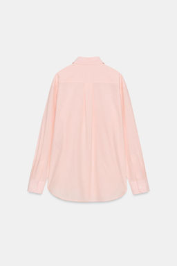 CAMISA RAYAS CUELLO DESMONTABLE ZW COLLECTION / Rosa / Blanco - Zara фото 6