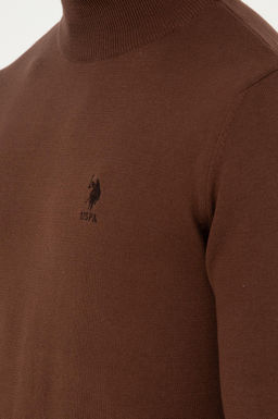 Мужской коричневый базовый свитер - U.s. polo assn фото 7