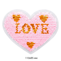 Термоаппликации арт.TBY.S67 Сердце LOVE 11х8,5 см 2 шт