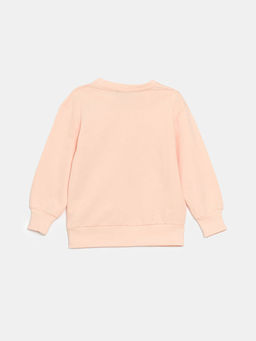 Bisiklet Yaka Bask?l? K?z ?ocuk Sweatshirt