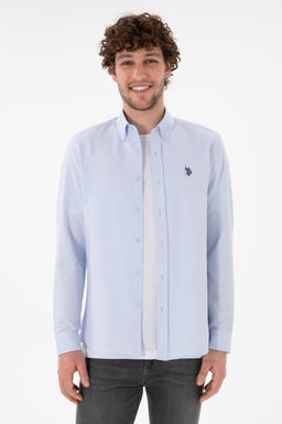 Erkek A__k Mavi Uzun Kollu Basic G_mlek Sepette S_rpriz _ndirim