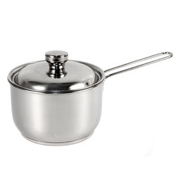 Кастрюля молоковарка из нержавеющей стали "Классика-Прима" 1,75л, д16см, металлическая крышка, прутковые ручки, трехслойное теплораспределительное дно, зеркальная полировка (Россия)