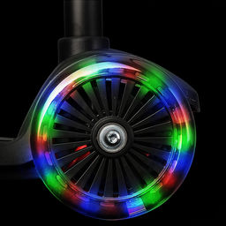 Самокат 3-х колесный ROCKET,колеса PU со светом, ABEC 7, черный