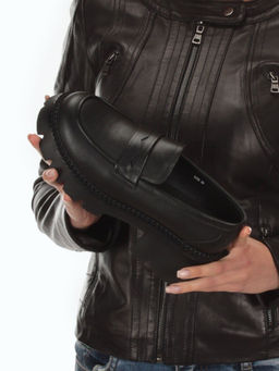 03-5938 BLACK Лоферы женские (натуральная кожа) - Фабричный китай фото 2