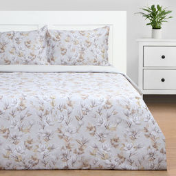 Постельное бельё Этель 2 сп Beige flowers, 175х215 см, 200х214 см, 50х70 см -2 шт, мако-сатин 114г/м2 фото 3