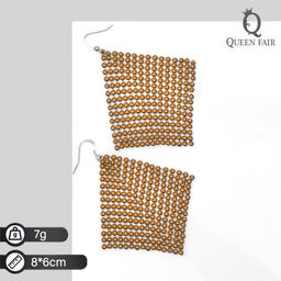 Серьги Диско кольчуга объемная, цвет золотой, 8см