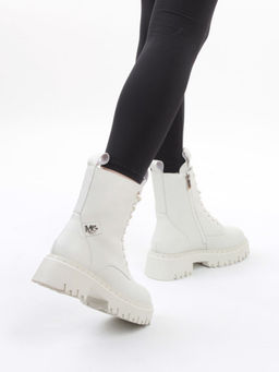 04-PAX85-2Z MILK Ботинки зимние женские (натуральная кожа, 100% шерсть)