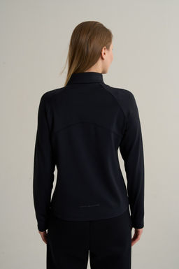 Лонгслив half-zip утепленный Черный ANTA RUNNING LS Tee  фото 7