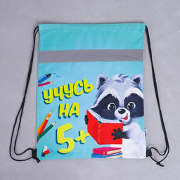 Сумка для обуви со светоотражающим элементом Учусь на 5!, размер 43х34 см - Artfox study фото 6