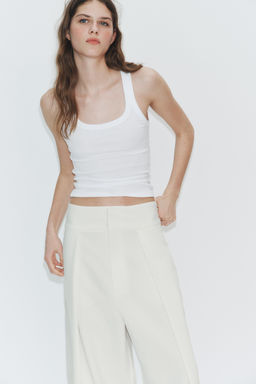PANTAL?N BALLOON PLIEGUES RAYAS / Crudo - Zara фото 2