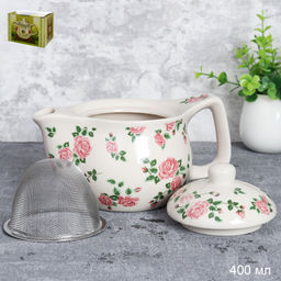 Чайник заварочный 400 мл с металлическим ситом / KJ-493 /уп 60/