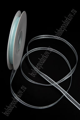 Лента органза с атласными краями 0,7 см*25 ярд (SF-8087) голубой №11