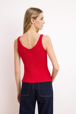 Siyah V Yaka Kal?n Ask?l? Fitilli Esnek Orme Atlet TWOSS26AL00027 - Trendyolmilla фото 8