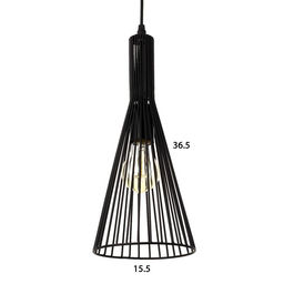 Светильник подвесной BayerLux «Конус», 1×40 Вт, E27, чёрный, 15.5×15.5×110 см