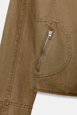 WASHED EFFECT STUDDED JACKET - Zara фото 14