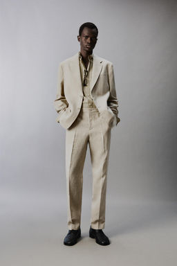 100% LINEN SUIT TROUSERS