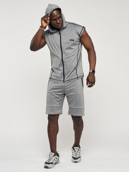 Спортивный костюм летний мужской серого цвета 22610Sr