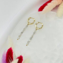 Серьги длинные из натурального Циркона