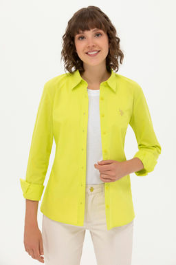 U. S. Polo Assn Женская неоново-желтая базовая рубашка с длинным рукавом - U.s. polo assn фото 4